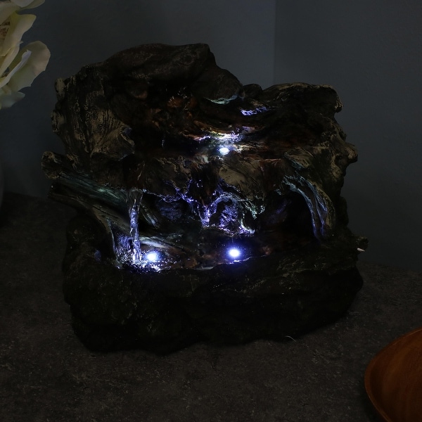 Dragon Crest Blue Dragon with Glass Orb Lighted Tabletop Water Fountain
