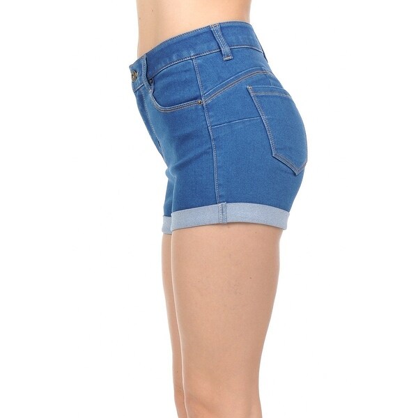 shaping denim shorts