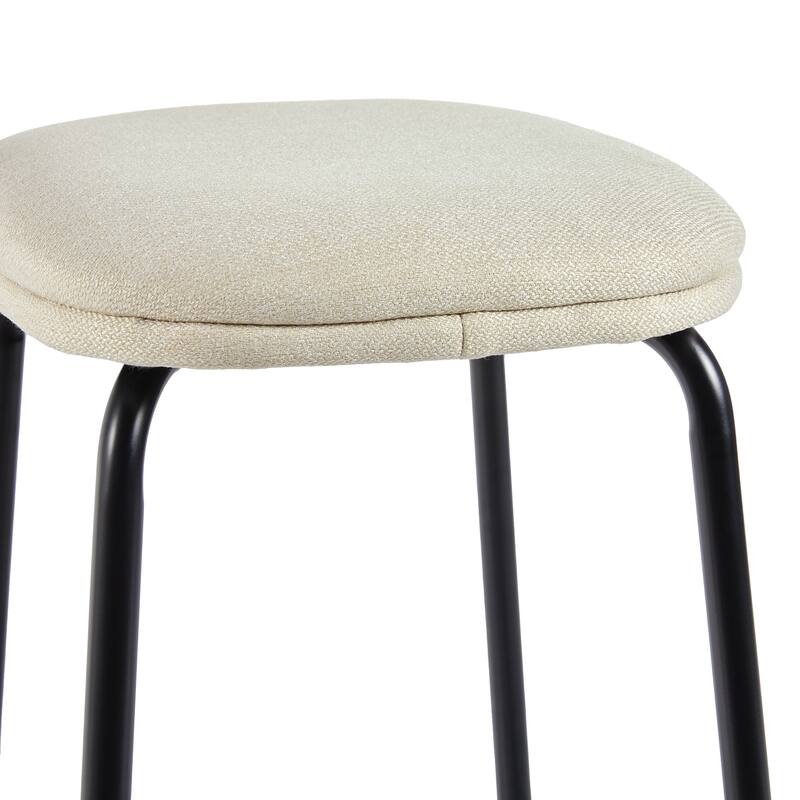 Modern Simple Counter Stool with Upholstered Seat, Set of 2
