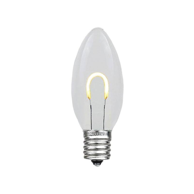 25 Pack C9 LED Outdoor Christmas Replacement Bulbs, Warm White, C9/E17 Base - Clear