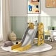 preview thumbnail 9 of 8, Toddler Slide, 3 in 1 Slide for Kids Ages 1-3 Years, Indoor Slide with Basketball Hoop, Climber, Duck Pattern, Yellow