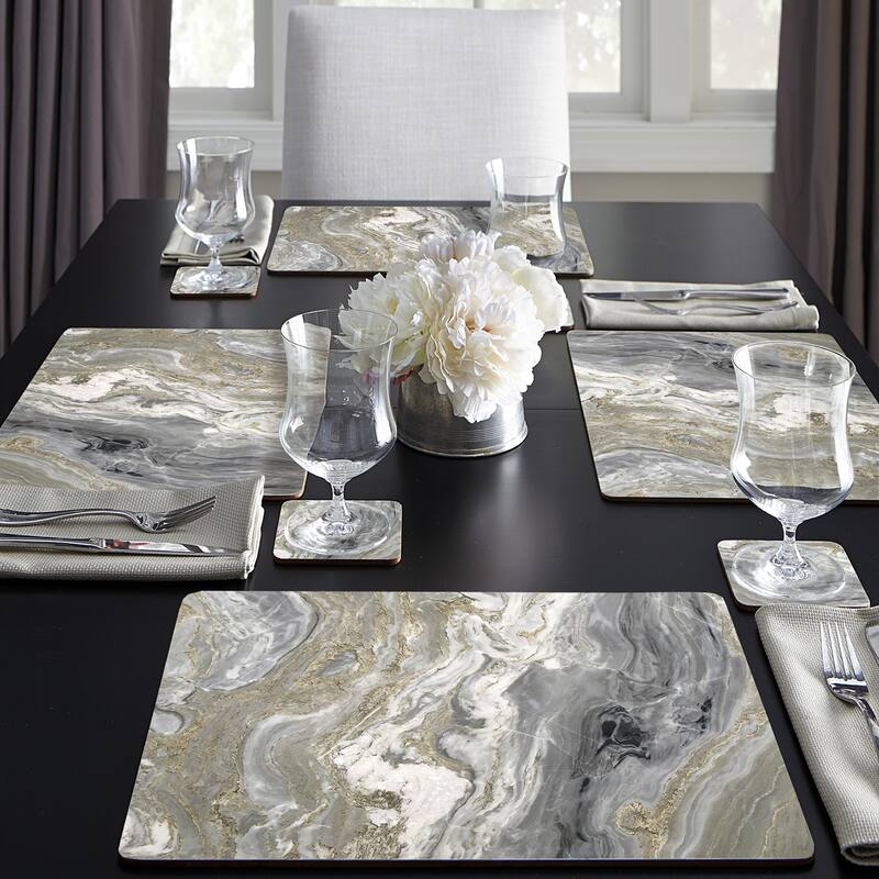 Cala Home Hardboard Placemats - Quartz - Set of 4 - 15.5x11.25x.225
