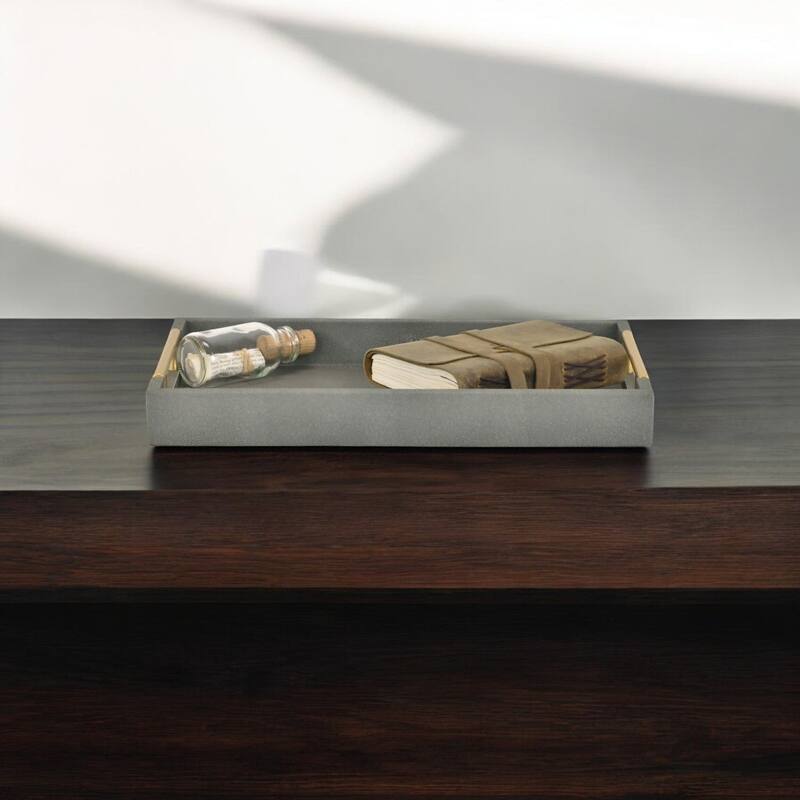 Lusan Faux Shagreen Tray with Handles