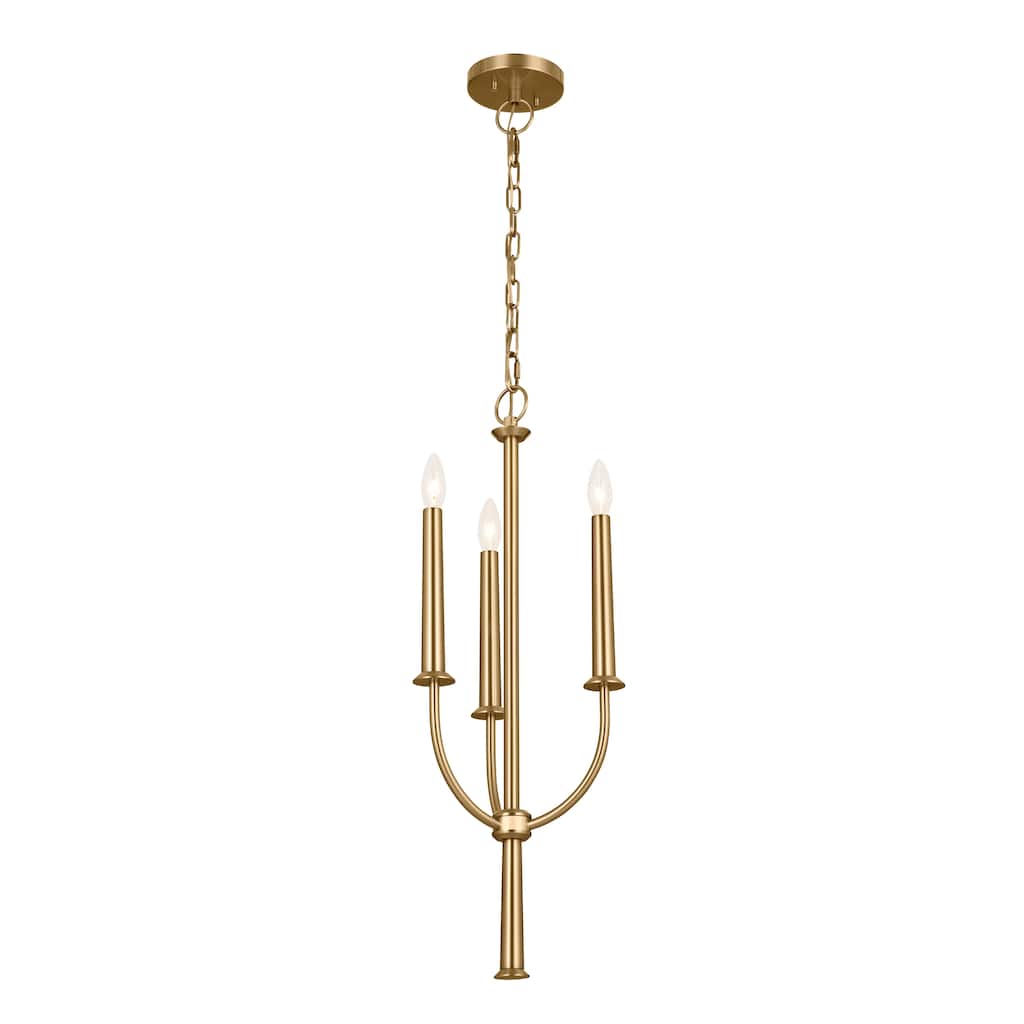 Kichler Lighting Florence 3-Light Brushed Natural Brass Mini Chandelier