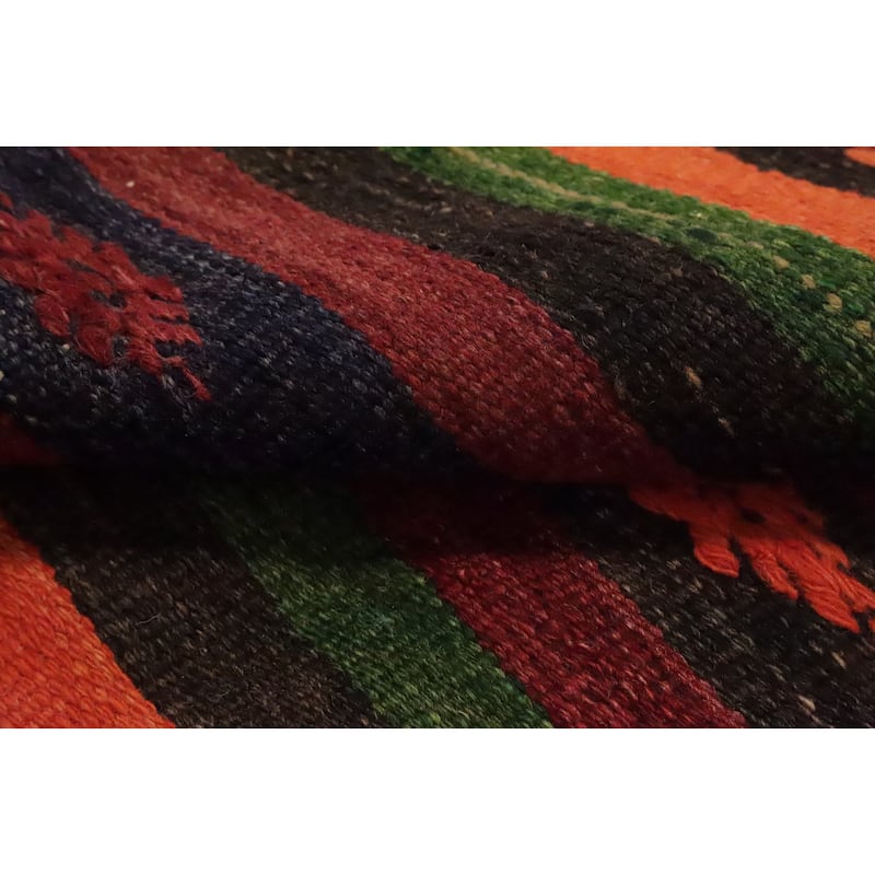 Hand Woven Oriental 100% Wool Carpet Southwestern Tribal Multi-Colored Kilim Area Rug - 10' 0'' X 6' 1''