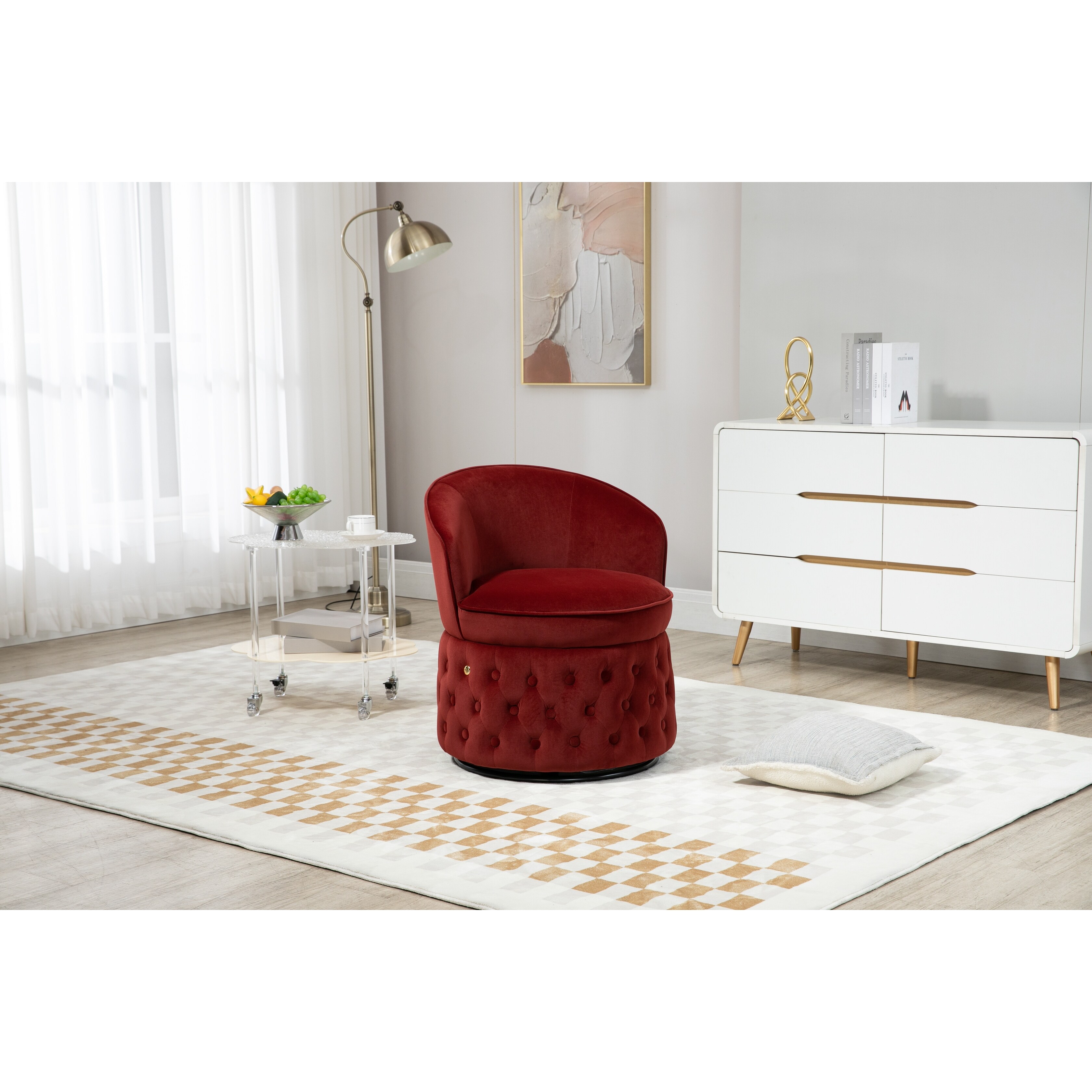 Round fabric best sale chair