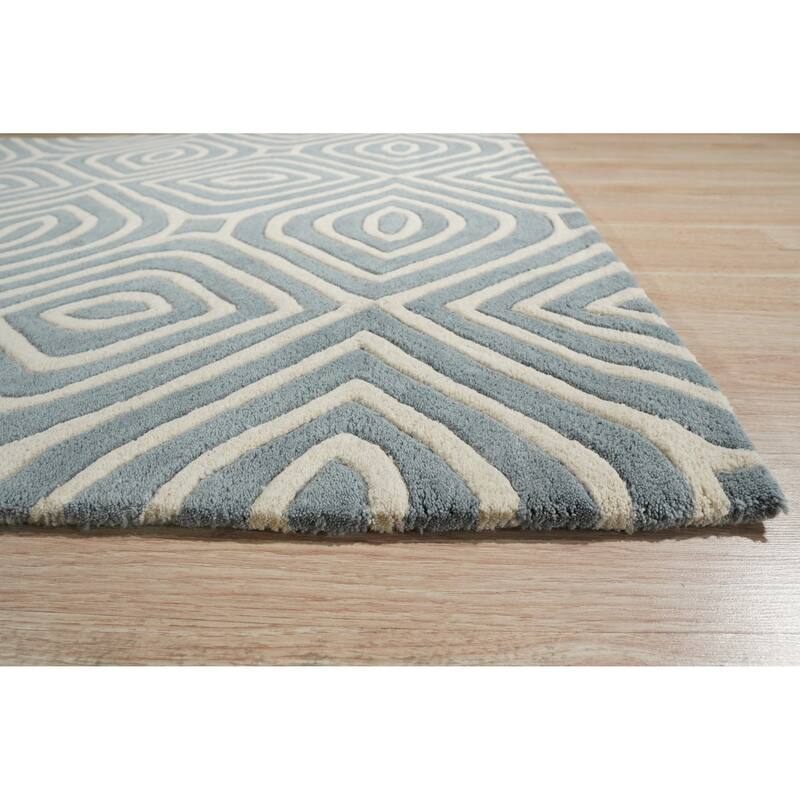 Blue Modern Contemporary Tufted Stripes Area Rug - Sleek Design and Luxurious Comfort