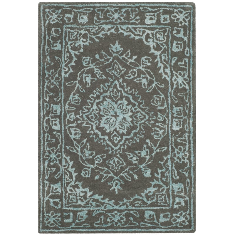 SAFAVIEH Handmade Glamour Gudmundina Modern Viscose Rug - 2' x 3' - Dark Grey