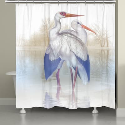 Laural Home Misty Egret Shower Curtain 71x72