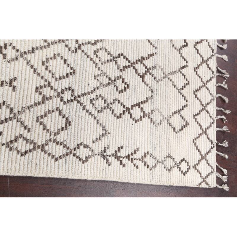 Modern Geometric Oriental Moroccan Wool Area Rug Hand-knotted - 5'0" x 7'9"