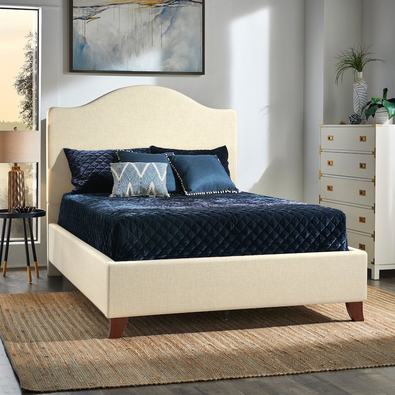 Winchester Upholstered Queen Bed with Curved Headboard by iNSPIRE Q Classic