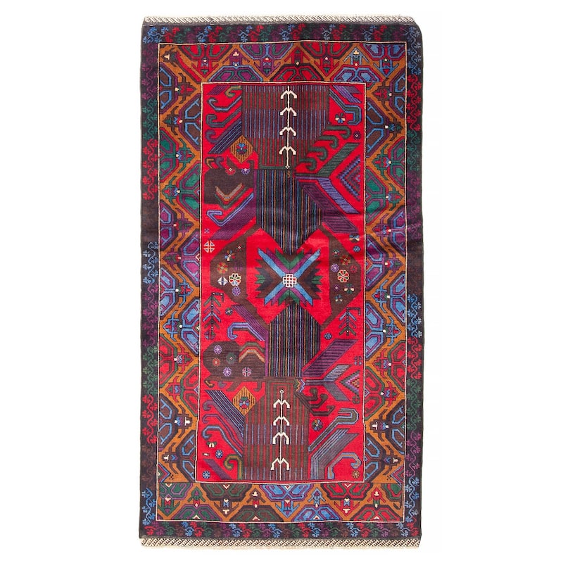 ECARPETGALLERY Hand-knotted Teimani Red Wool Rug - 3'6 x 6'9 - 3'6 x 6'9 - Red