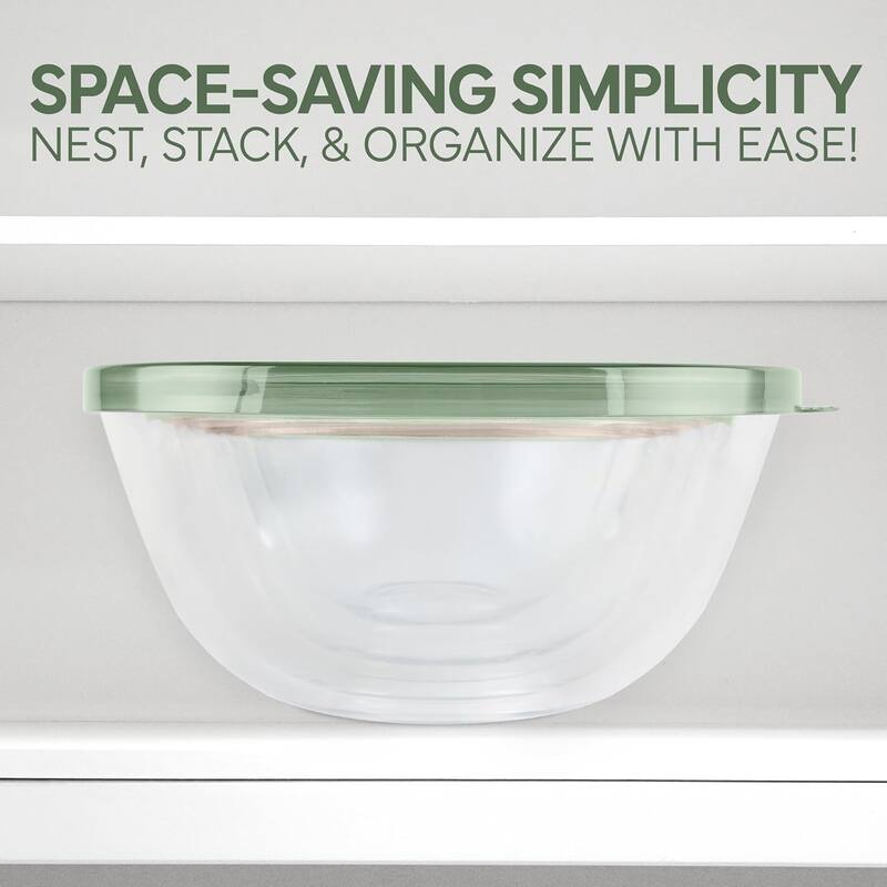COOK WITH COLOR 12 Pc Glass Nesting Mixing Bowl Set with Lids for Cooking and Prep