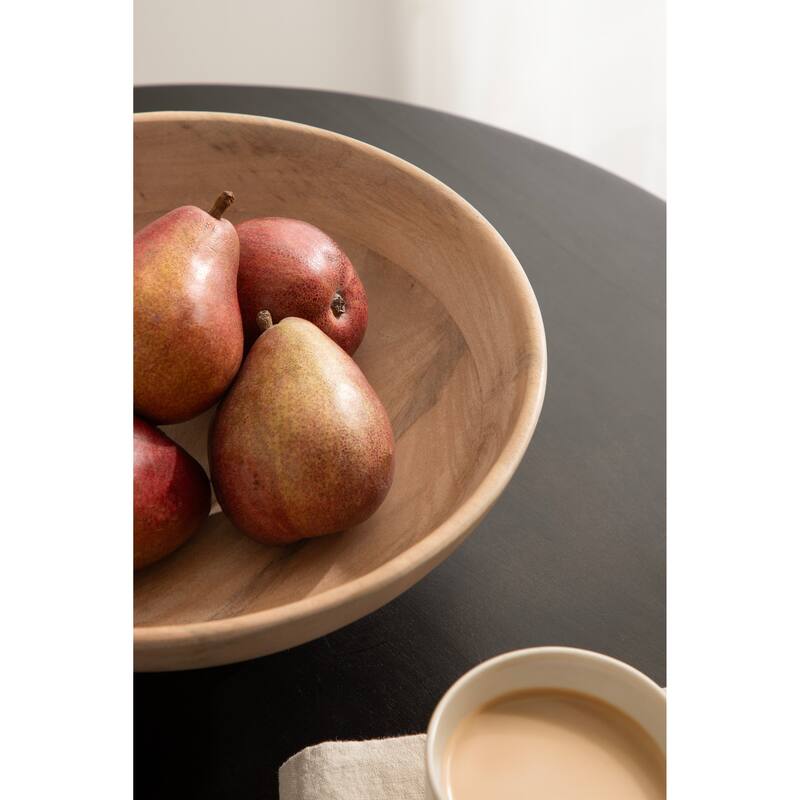 Kate and Laurel Rooks Ribbed Wood Bowl - 12x12x5