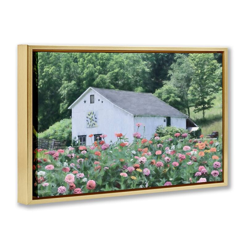 Stupell Countryside House in Garden Framed Floater Canvas Wall Art Design By Lori Deiter