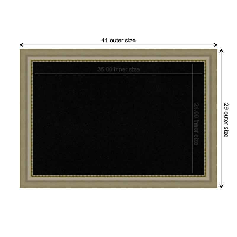 Vegas Silver Wood Framed Black Corkboard Bulletin Board - Board Size 36x24