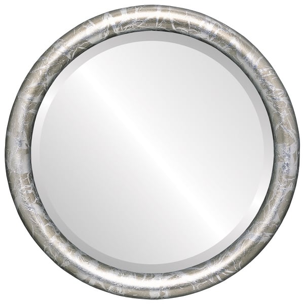 slide 2 of 6, Pasadena Framed Round Mirror in Champagne Silver - Antique Silver