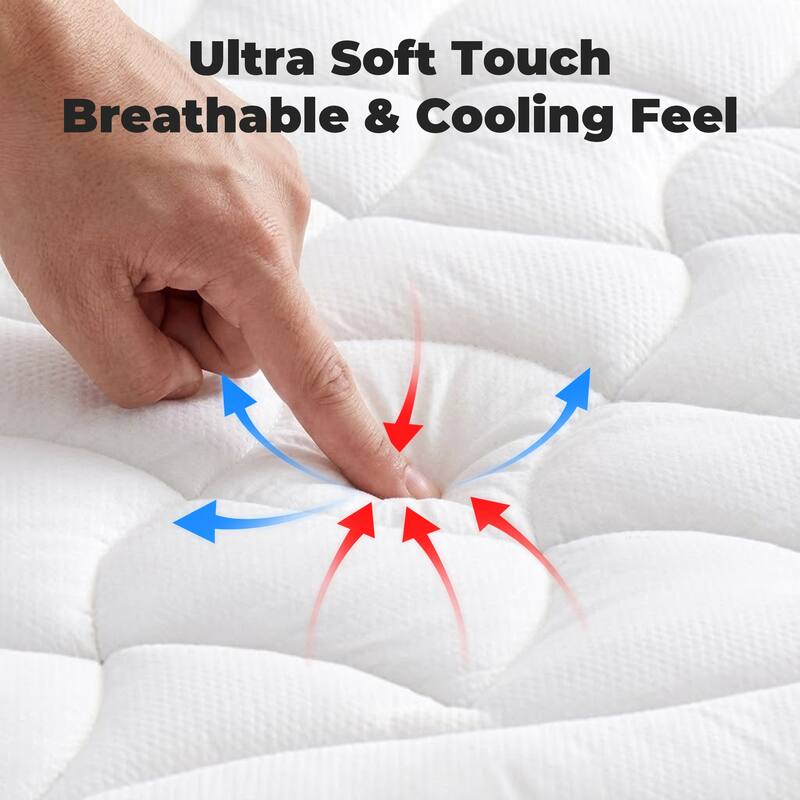 The Beyond Bed™ Soft Waterproof Quilted Mattress Pad with Elastic Deep Pocket - White