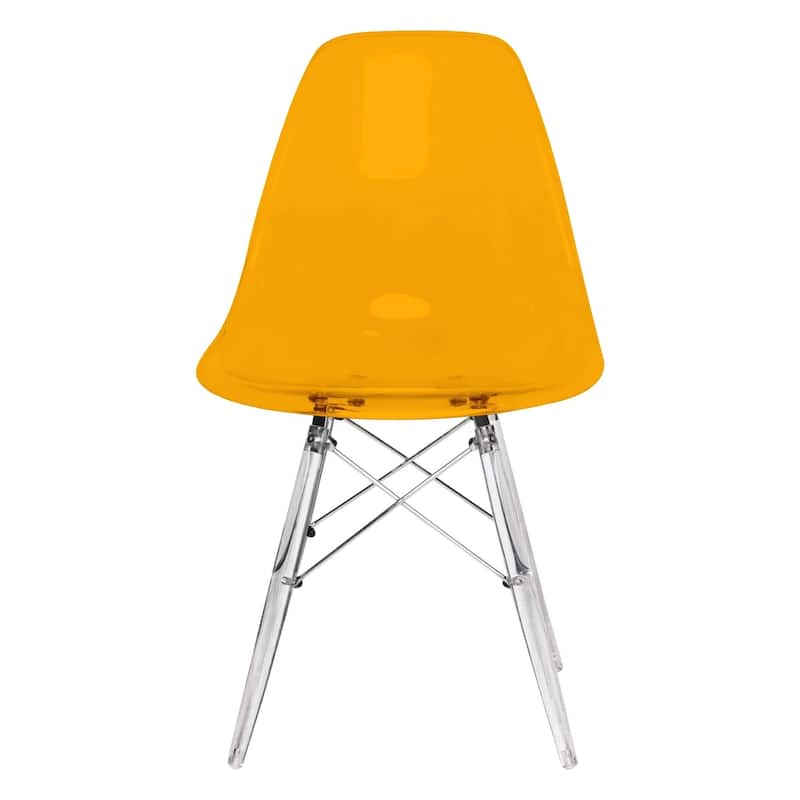 Crescro Dining Chair in Acrylic with Eifel Legs Design Banquet Side Chair (Set of 4) for Indoor and Outdoor - 32" Height
