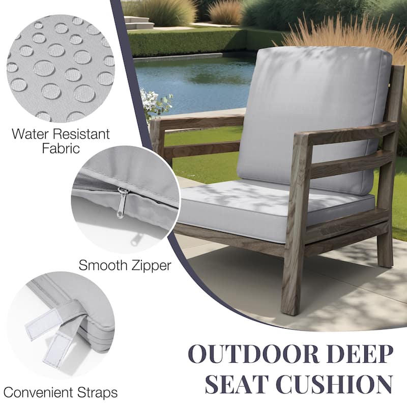 22 x 21 in Patio Premium fabric Outdoor Seat Cushions Set (Seat & Back)