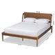 Sadler Mid-Century Ash Walnut Finish Wood Platform Bed