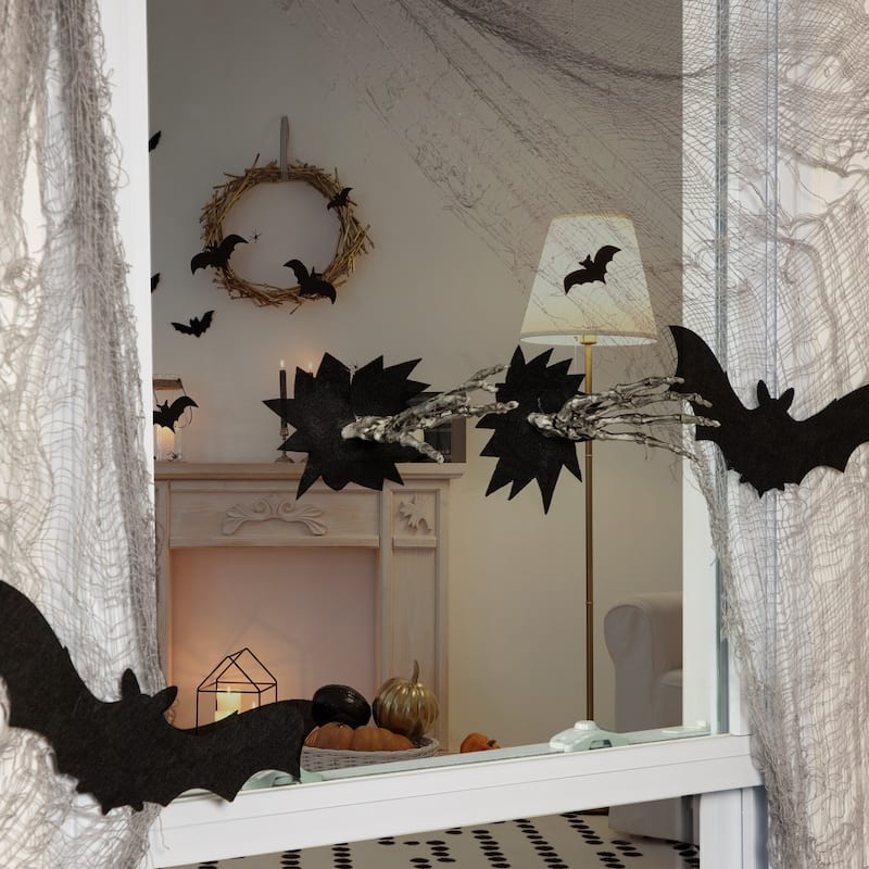 7" Skeleton Hands Halloween Window Decoration