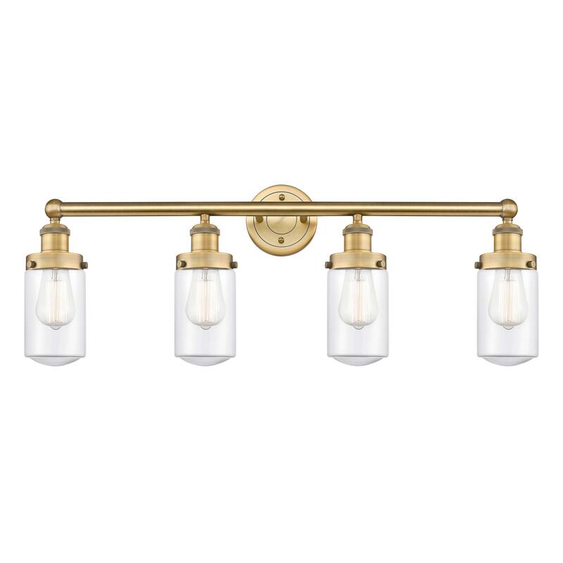 Innovations Lighting Dover - 4 Light 34" Bath Vanity Light - Clear/Brushed Brass