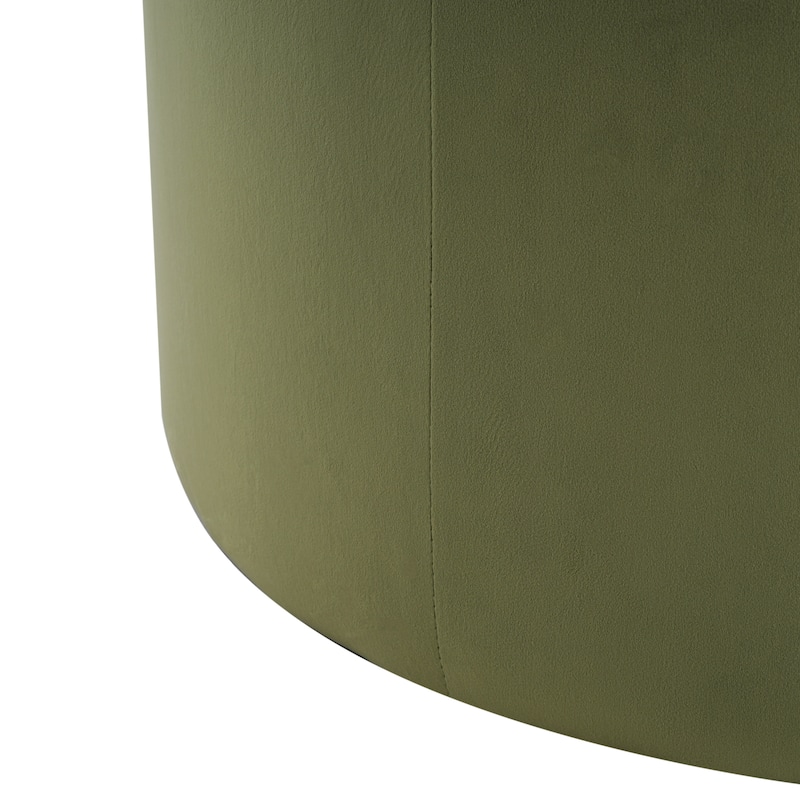 Olias Velvet Upholstered Round Ottoman by Christopher Knight Home