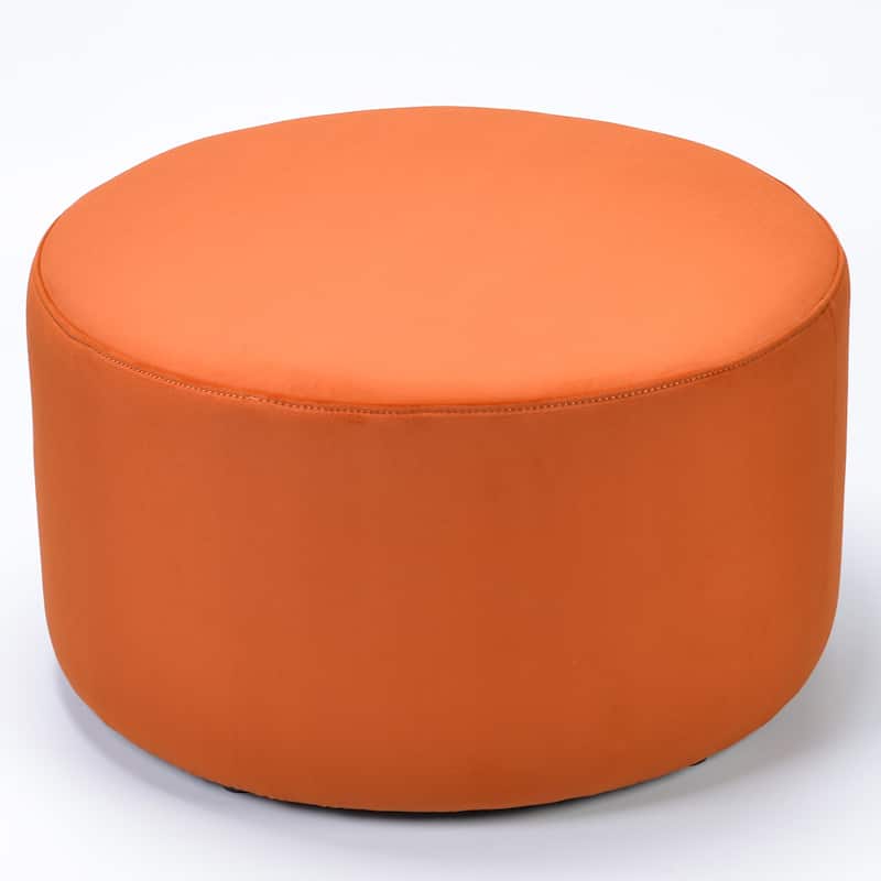 KINWELL Round Upholstered Pouf Ottoman Footrest