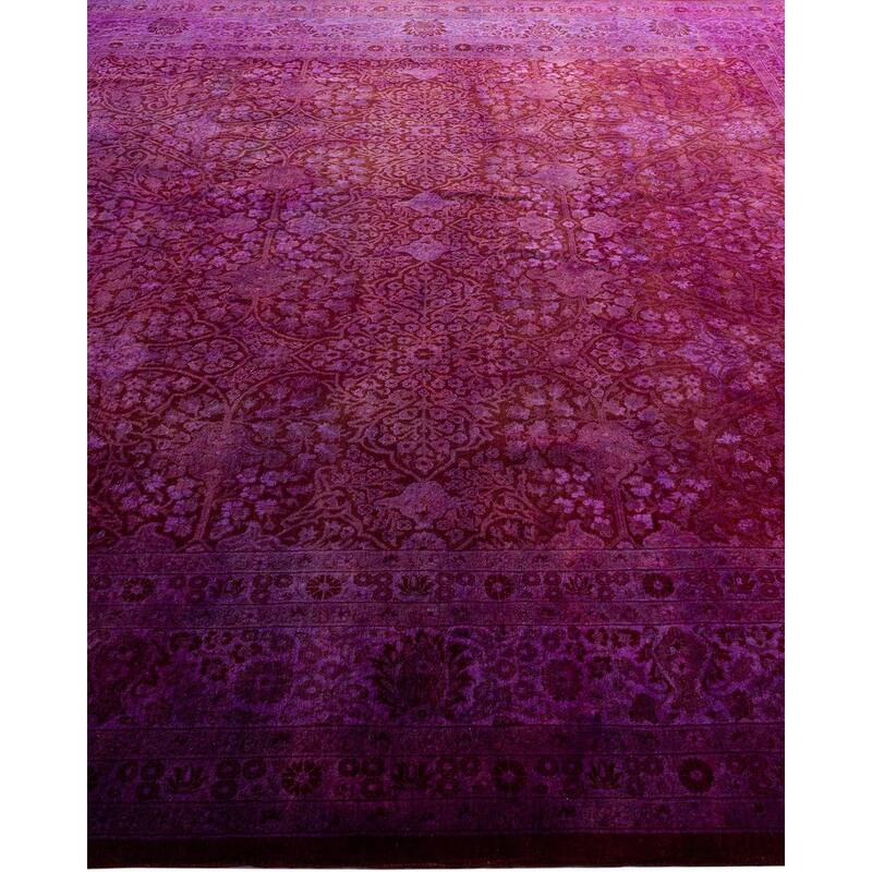 Fine Vibrance One-of-a-Kind Hand-Knotted Area Rug - Purple, 8' 1" x 8' 3" - 8' 1" x 8' 3"