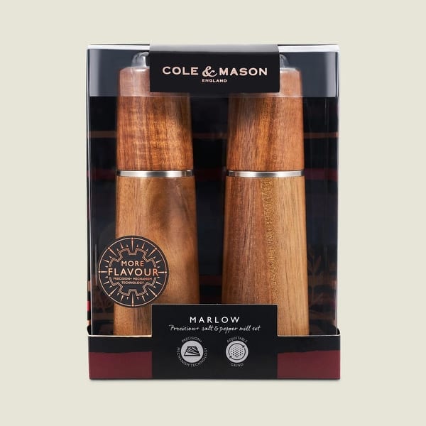 Cole & Mason Marlow Natural Acacia Salt & Pepper Mill Gift Set 7.25"
