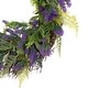 preview thumbnail 4 of 6, Lavender and Spring Foliage Artificial Floral Wreath - 24"