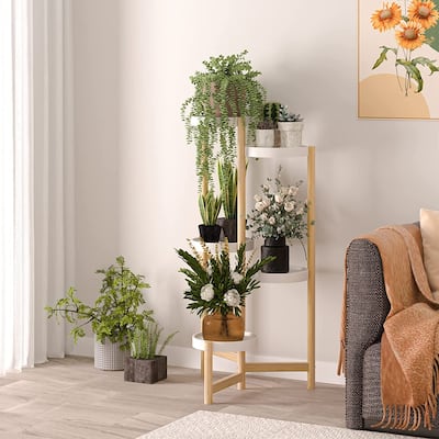 5-Tier Bamboo Plant Stand Bonsai Planter Rack