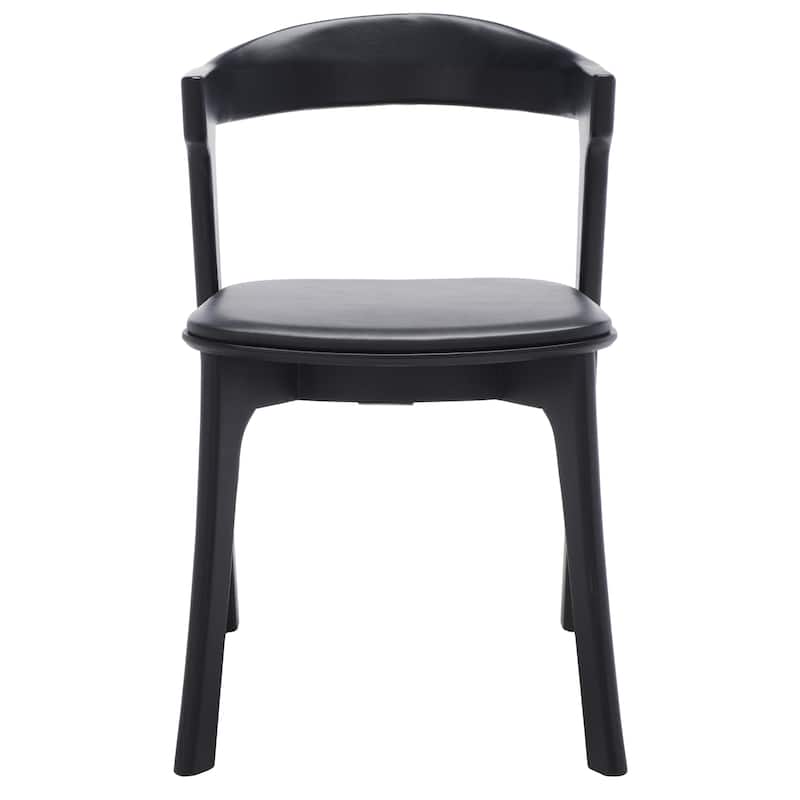SAFAVIEH Couture Manrica Wood & Leather Dining Chair (Set of 2) - 20 In W x 23 In D x 31 In H - 20Wx23Dx31H