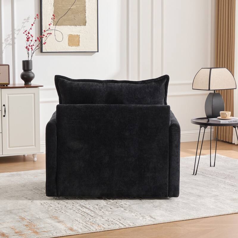 36.22" Chenille Upholstered Single Swivel Chair