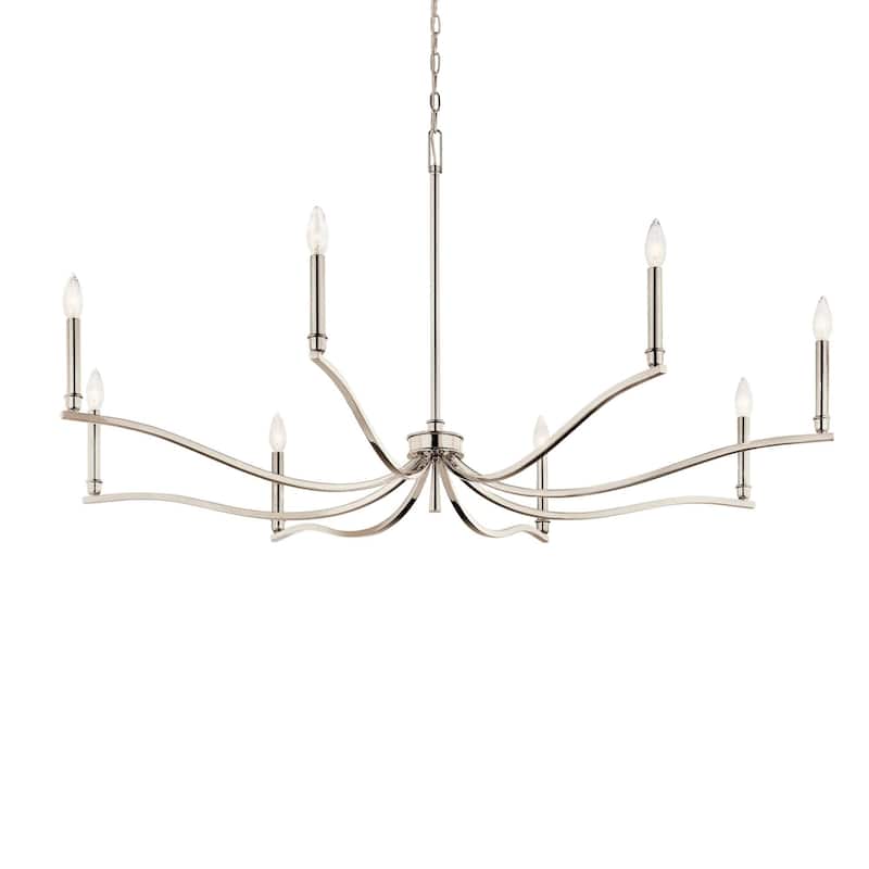 Kichler 52697 Malene 8 Light 52" Wide Taper Candle Style Chandelier - Polished Nickel