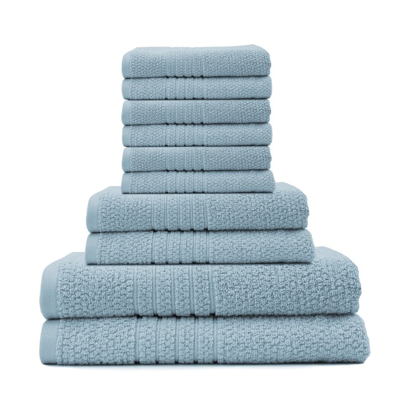 Softee 10-Piece 100 Cotton Bath - Sky Blue
