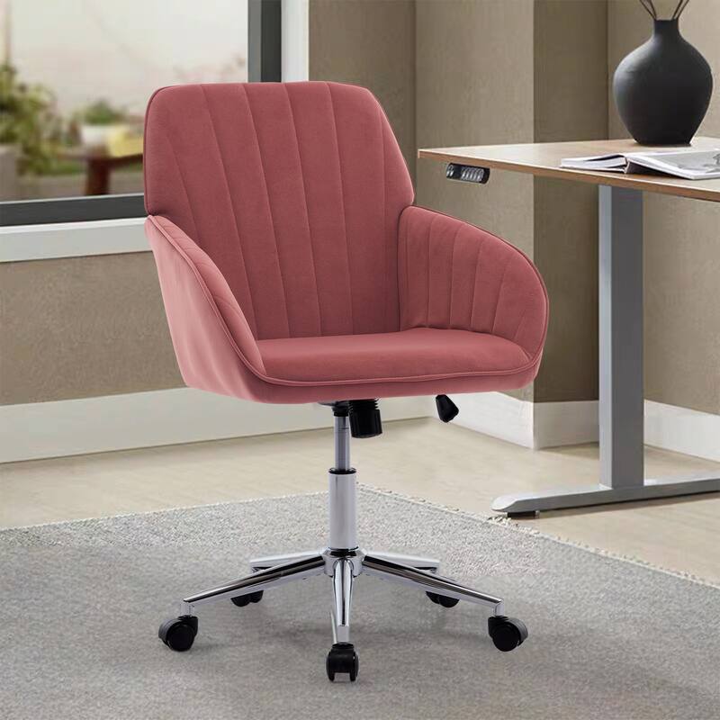 Ergonomic Adjustable Office Chair with Lumbar Support, Swivel Design, and Memory Foam Cushion - Red