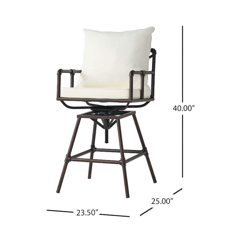 Ostweer Furniture Set of 2 Outdoor Patio Adjustable Swivel Bar Stool - Copper