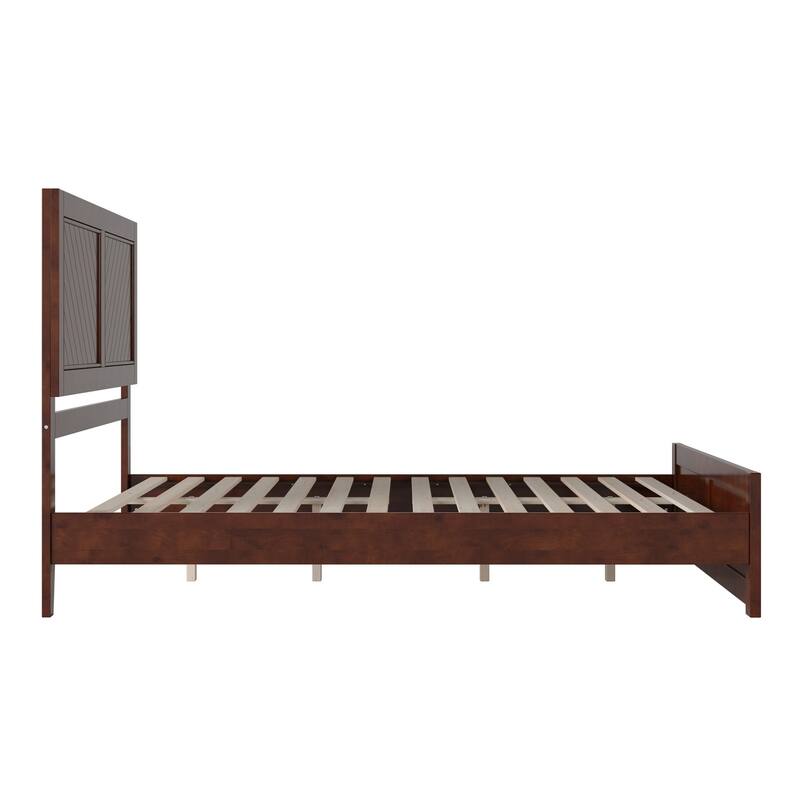 Low Profile Platform Bed with Headboard Footboard - Solid Wood Bed Frame - Modern Bedroom Furniture