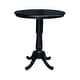 preview thumbnail 1 of 2, International Concepts Black 36-inch Round Pedestal Table with 6-inch Extensions