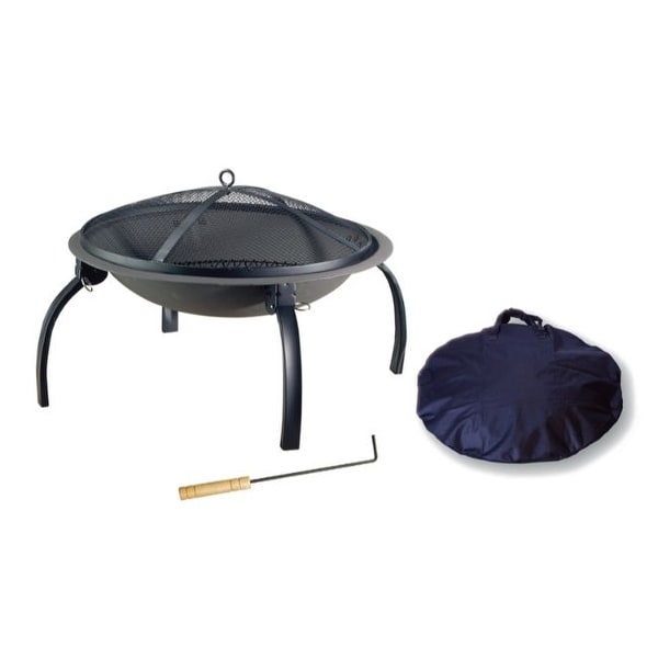 Shop Living Accents Portable Wood Fire Pit 17.7 in. H x 34 ...