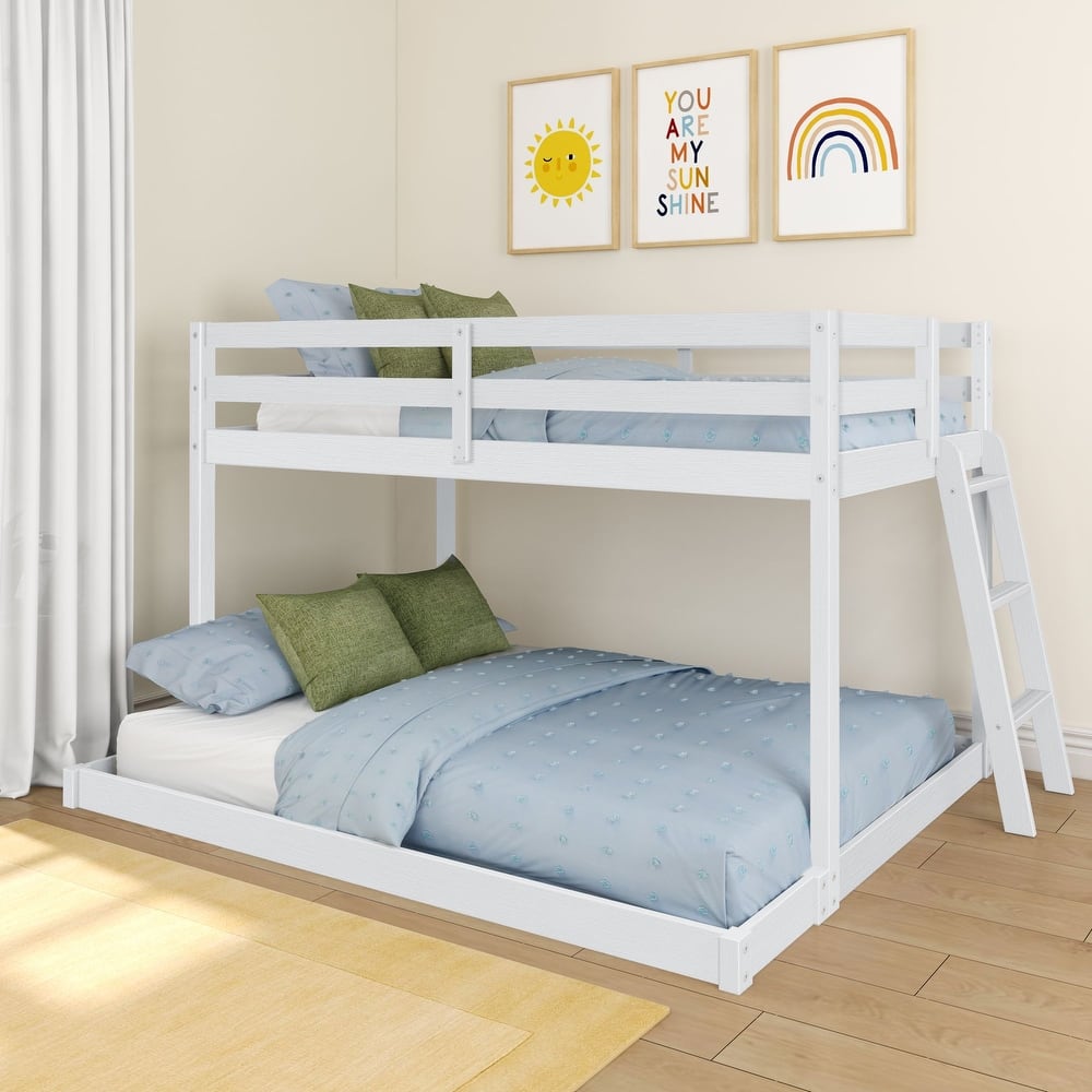 Now Furniture Low Bunk Bed for Kids, Twin over Full