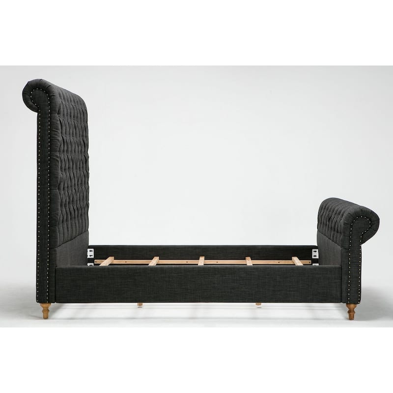 Manhattan Comfort Upholstered Mid Century Empire Bed