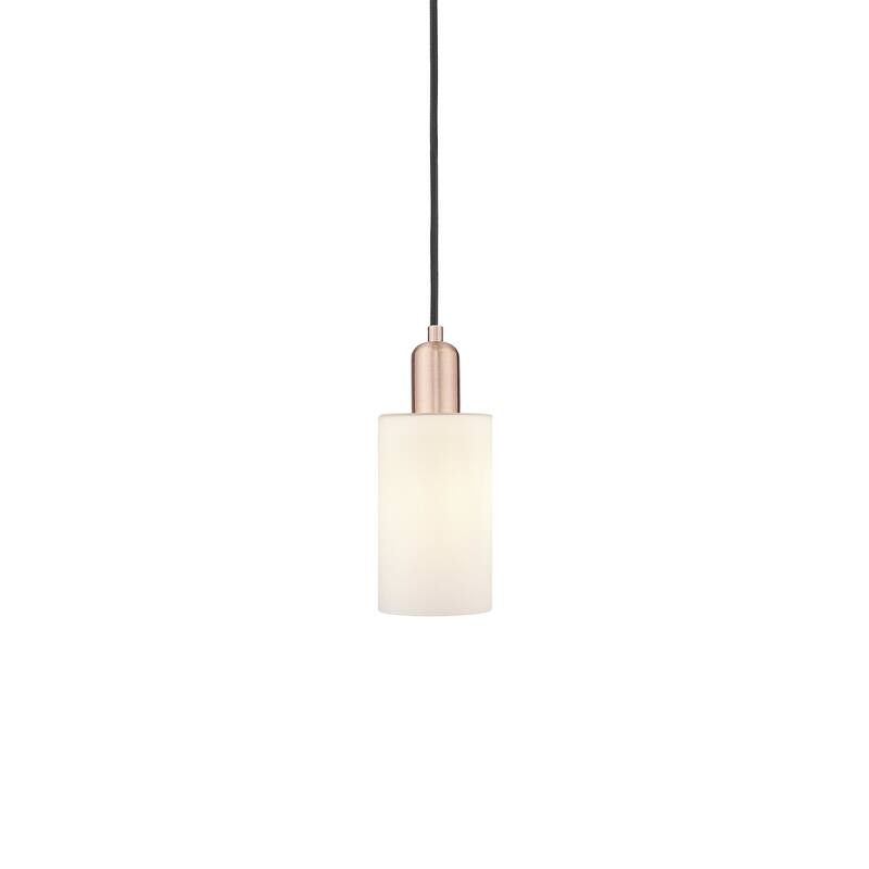 Innovations Lighting 716-1P-10-5 Clymer Pendant Clymer 5" Wide Mini - Antique Copper / Matte White