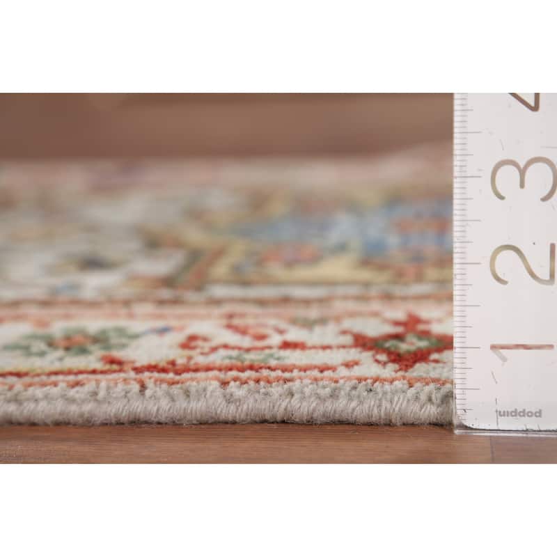 Geometric Blue Heriz Serapi Indian Accent Rug Hand-Knotted Wool Carpet - 2'0" x 3'0"