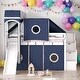 preview thumbnail 15 of 22, Twin Size Loft Bed with Tent and Tower, Beautiful Kid's Loft Bed, Elegance Unique Design Wood Full Size Loft Bed,Pink