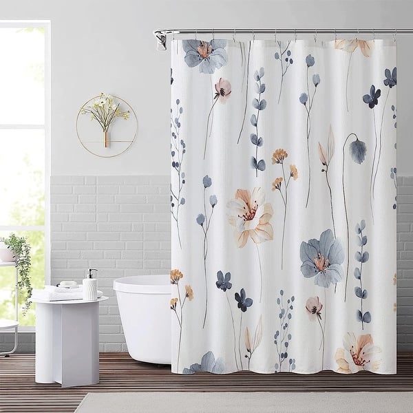 Watercolor Floral Shower Curtain Sets Flowers Bathroom Curtains On