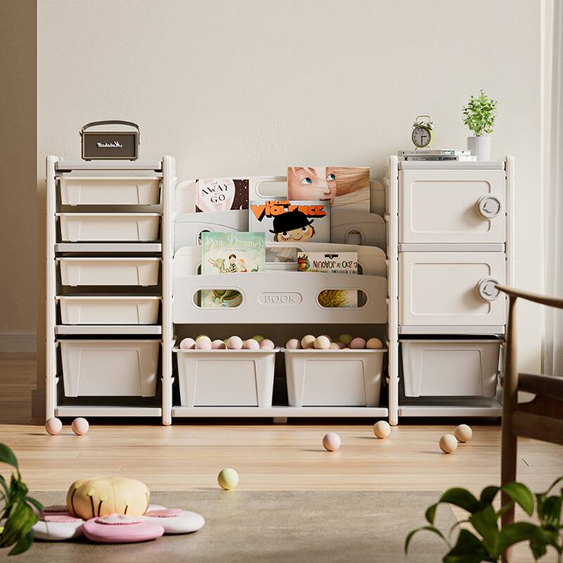 4-Tier Book organizers Storage and 2 cabinet storage