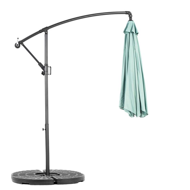 116" Patio Hanging Polyester Umbrella with Tilt Adjustment and 8 Ribs